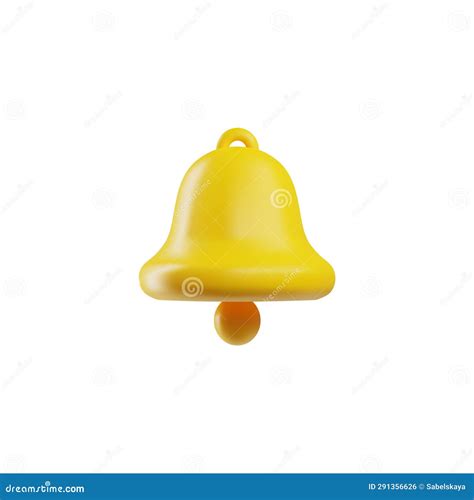 Yellow Bell In Cute 3d Style Vector Illustration Isolated On White