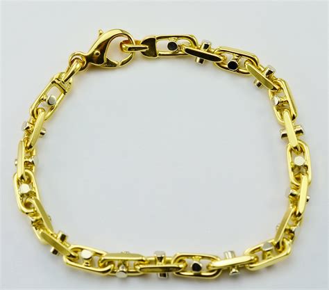 14k Yellow Gold 4268 Grams Unique Design Link Chain Bracelet