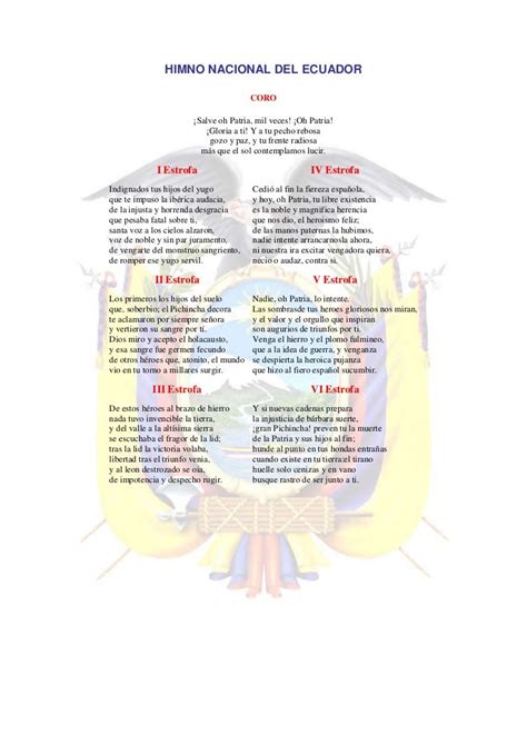 Imagen Del Himno Nacional Del Ecuador Himno Nacional