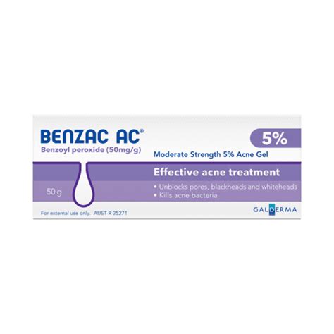 Benzac Ac Moderate Strength 5 Acne Gel 60g