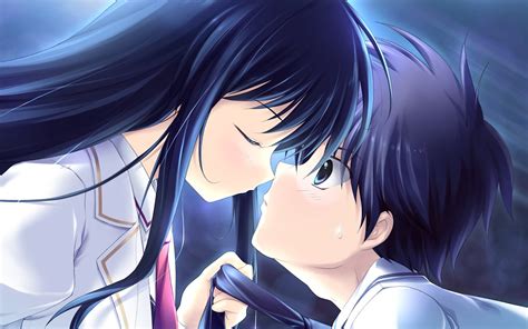 Anime Couple Kissing Hd Wallpaper All Best Desktop