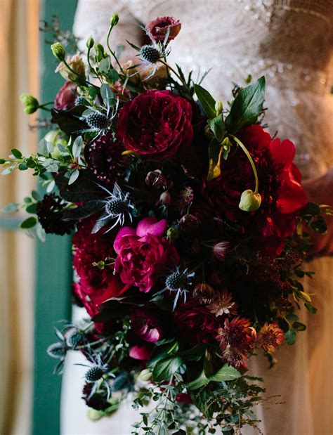 Dark Moody Bouquetold World Charm Dark Wedding Burgundy Wedding