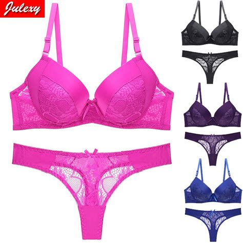 buy julexy b c cup women bra set intimates lace thongs set solid sexy bra and panty sets at
