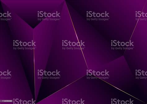 Abstract Polygonal Pattern Luxury Golden Line With Dark Purple