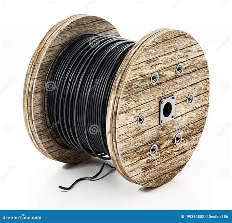 Large Spools Of Cable Isolated On White Background 3d Illustration