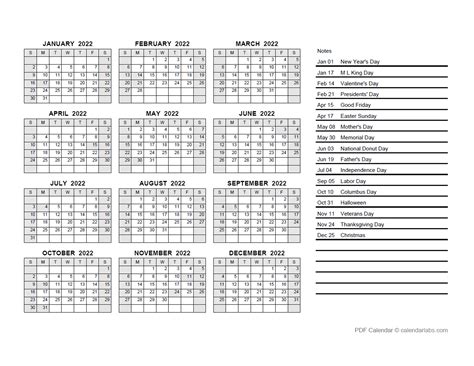 Bank Holidays 2022 Printable Calendar One Page 2020 2021 2022