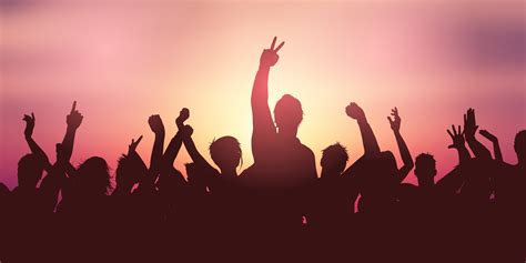 Party Crowd Banner Against Sunset Sky 1222347 Vector Art At Vecteezy