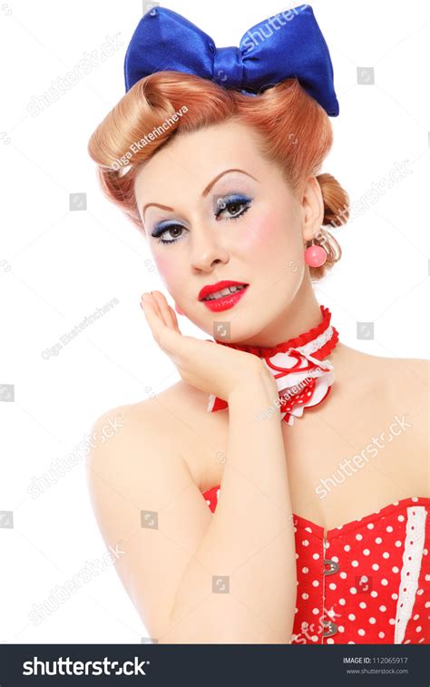 Beautiful Young Sexy Pinup Girl Polka Stock Photo 112065917 Shutterstock