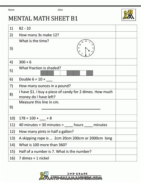 Math Test Printable Worksheets Printable Worksheets
