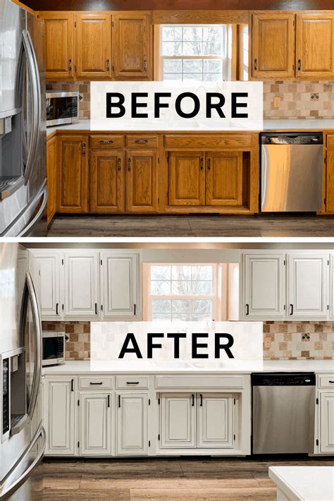 Painted Oak Kitchen Cabinets Before And After Kitchen Cabinet Ideas