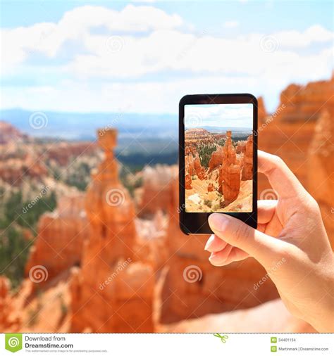 Smart Phone Camera Taking Photo Bryce Canyon Stock Photo Image Of