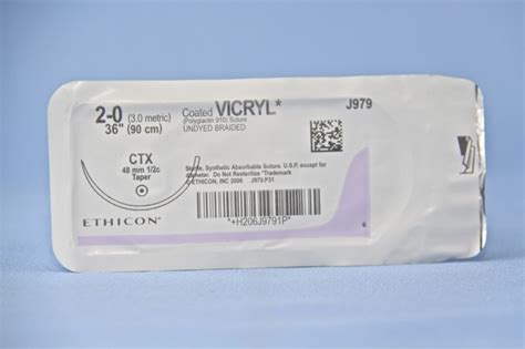 Ethicon Suture J979h 2 0 Vicryl Undyed 36 Ctx Taper Esutures
