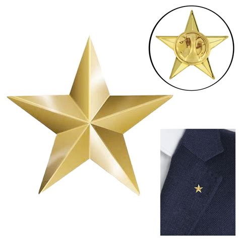 Gold Star Lapel Pin 3d 5 Point Military Police Hat Tie Clutch Pin Award
