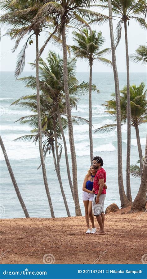 Young Beautiful Sri Lankan Couple In Mirissa Coconut Tree Hill Editorial Photo Image Of