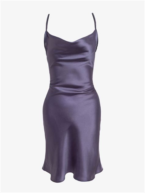 Атласное платье мини со шнуровкой на спинке Lichi Online Fashion Store