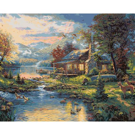 Plaid Thomas Kinkade Natures Paradise Paint By Number Craft And Hobbies