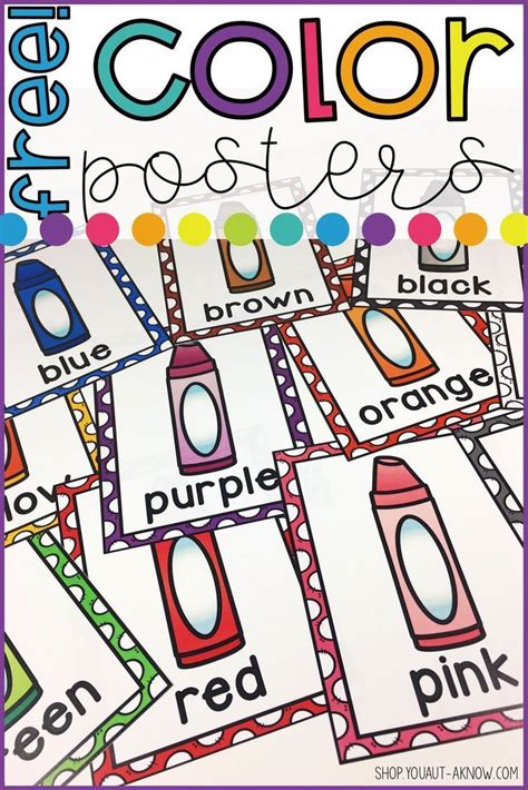 Back To School Color Posters Preschool Classroom Preschool Colors