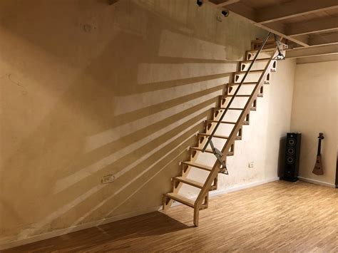 Scala Retrattile In Legno Bcompact Bamboo Folding Staircase Bcompact
