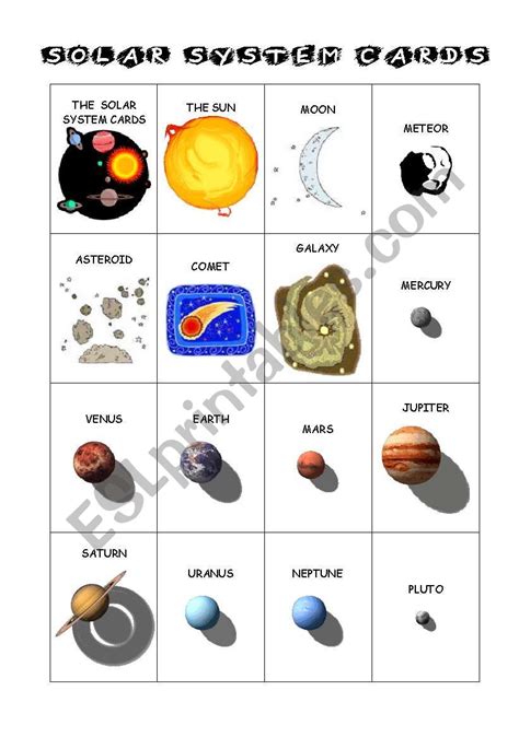Solar System Card Game Esl Worksheet By Doraemon2014