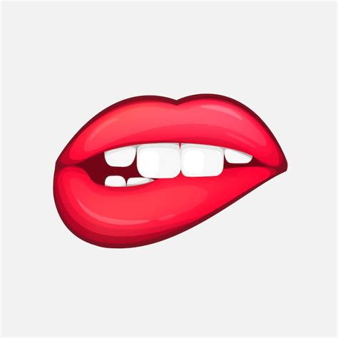 Premium Vector Sexy Female Lips Isolated Character In Cartoon Style