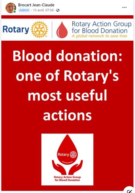 Blood Donation One Of Rotarys Most Useful Actions Rotary Action