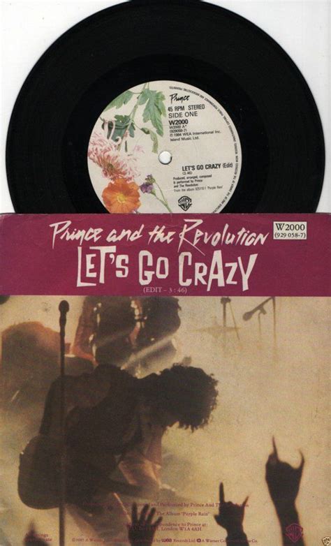 Prince Lets Go Crazy 1984 Uk Issue Original 7 45rpm Etsy Prince