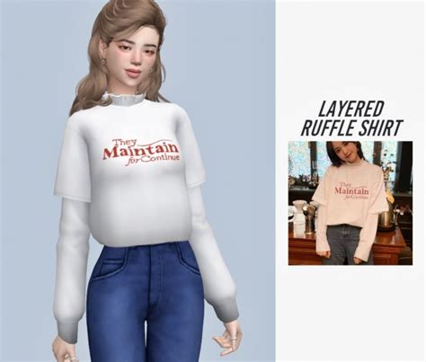 Layered Ruffle Shirt At Casteru Sims 4 Updates