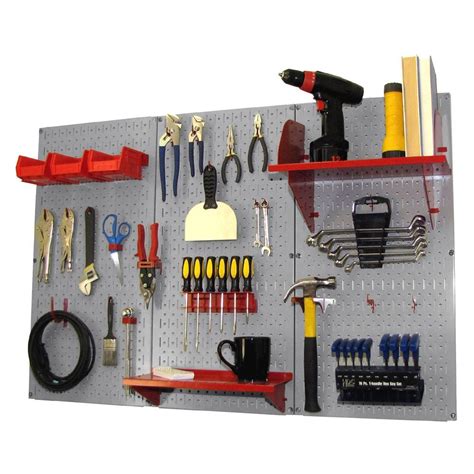 Wall Control 32 In X 48 In Metal Pegboard Standard Tool Storage Kit
