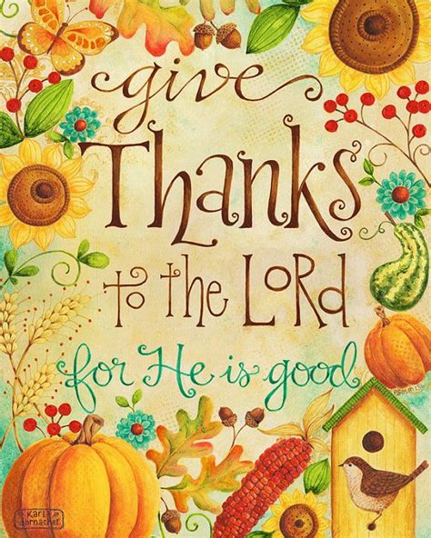 Give Thanks To The Lord 8x10 Art Print Christian Bible Verse Thanksgiving 종교 그리스도 및 그림