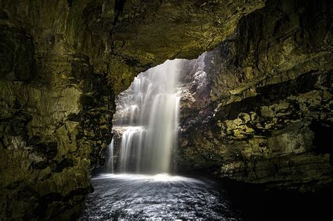 Waterfall In A Cave At Geodha Smoo Scotland Waterfall Nature