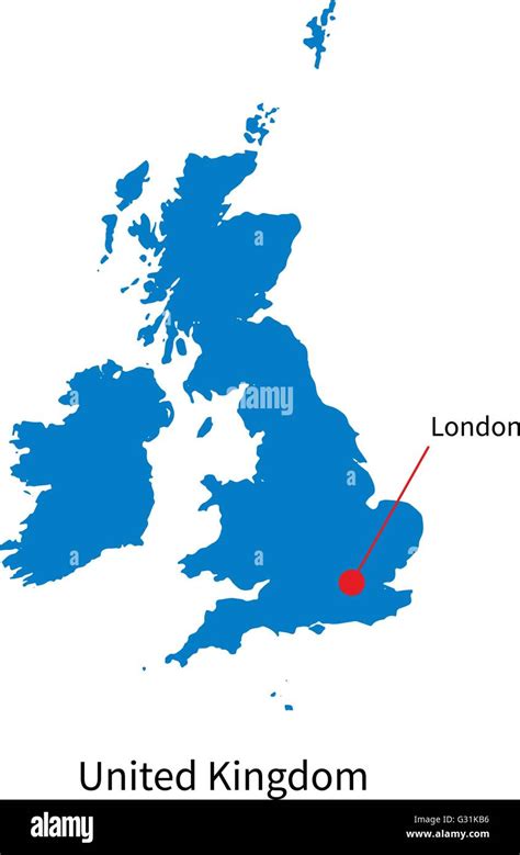 Detailed Vector Map Of United Kingdom And Capital City London Stock