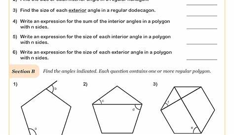 interior angles of polygons worksheets with answers