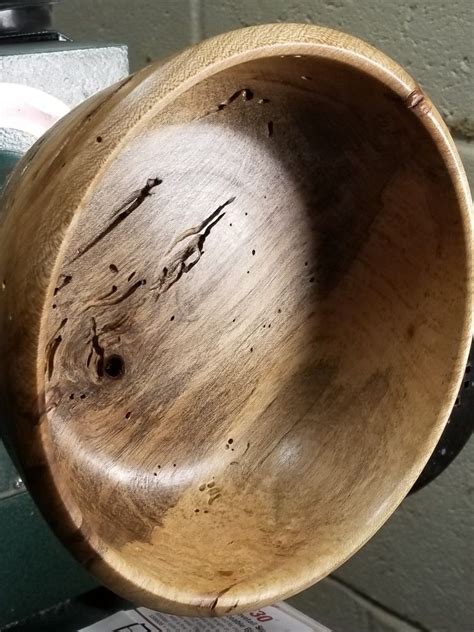 Maple Bowl With Worm Holes Hout Draaien Hout Draaien
