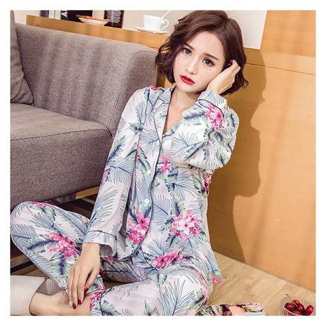 Pajamas Evening Wear Sexy Lingerie Women Underwear Silk Satin Long