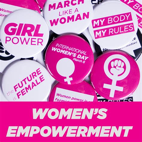 Womens Empowerment Buttons 2 14 Pink And White People Power Press