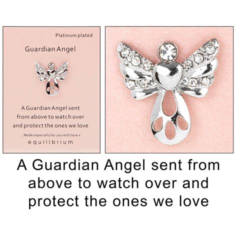 guardian angel watching over you pin brooch equilibrium platinum plated uk