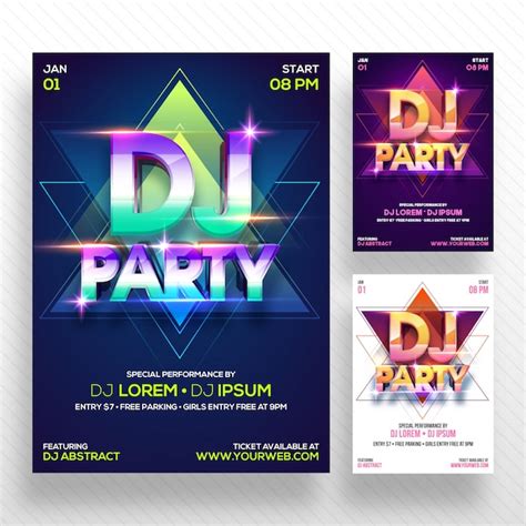 Premium Vector Party Banner Or Flyer With Three Color Concepts