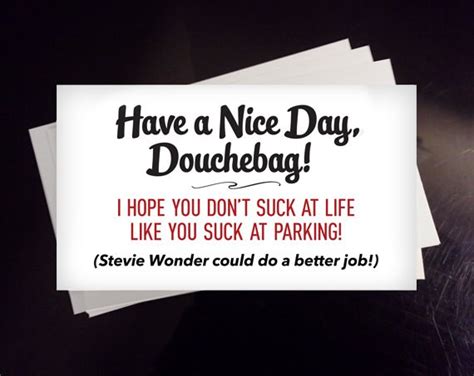 Set Of 12 You Suck At Parking Have A Nice Day Douchebag Etsy