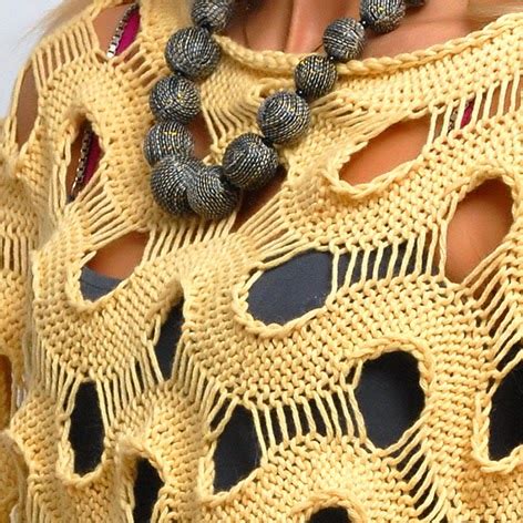 Cómo tejer crochet tunecino punto básico en un solo color y en dos colores. Blusa tejida en punto ondas calado con dos agujas - con esquema | Crochet y Dos agujas ...