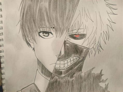 Dibujando A Kaneki De Tokyo Ghoul 😱 •anime• Amino