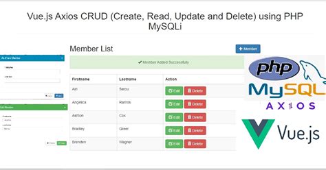 Vue Js Axios Crud Create Read Update And Delete Using Php Mysqli My