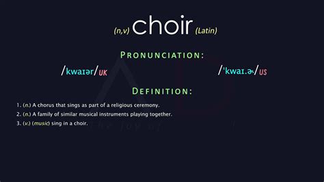 Choir Meaning And Pronunciation Audio Dictionary Youtube