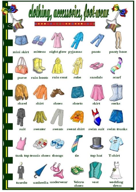 Clothes Vocabulary Names Of Clothes In English With Pictures 7esl