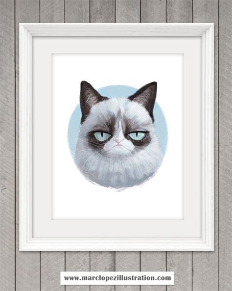 Grumpy Cat 85 X 11 Print Wall Art Funny Meme By Marclopez On Etsy