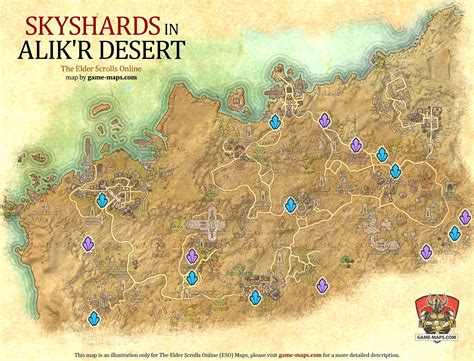 Alikr Desert Skyshards Location Map Eso Game