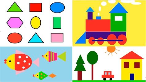 Coloring Shapes And Make Pictures Of Shapes Youtube