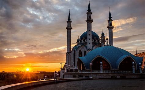 4k Descarga Gratis Noche De La Mezquita Kul Sharif Puesta De Sol