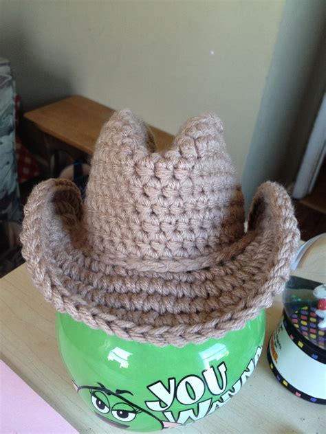 Baby Cowboy Hat Crocheted From A Pattern I Bought From The Lovely Crow