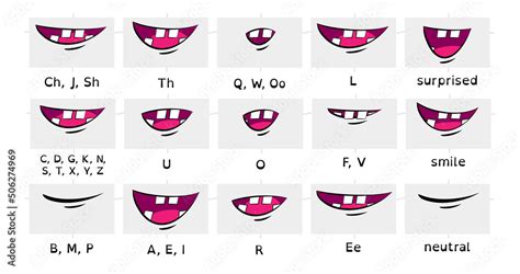 15 Cartoon Viseme Mouth Shapes 2d Animation Visemes Lip Sync