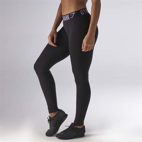 Gymshark Fit Legging Black Soft Lilac Fitness Leggings Women